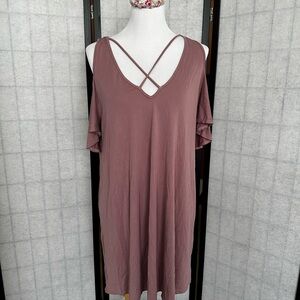 Mauve Cold Shoulder Dress - NWT